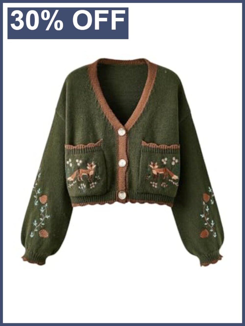 Boho Chunky Button Up Cottagecore Oversized Cardigan